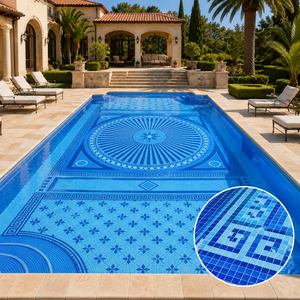 Mosaico in Vetro Stile Palazzo, Medaglione Ornamentale per Decorazione <span class=keywords><strong>di</strong></span> Hotel, Stadi, Parchi Acquatici, Piscine Esterne e Pareti <span class=keywords><strong>di</strong></span> Sfondo - Product Image 2