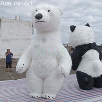 Peluche gonflable en PVC personnalisée, ours polaire, poupée de dessin animé, déguisement pour défilés en plein air ou centres commerciaux, danseuse à air