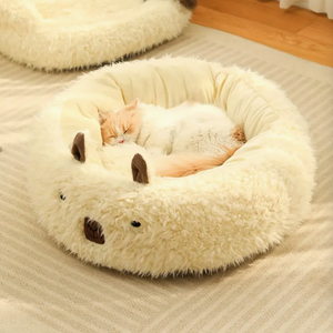 Cama cálida de invierno para perro, sofá redondo de madera de lujo para gatos y mascotas, <span class=keywords><strong>camas</strong></span> individuales de <span class=keywords><strong>canguro</strong></span>, dos colchones de marca para perros - Product Image 1