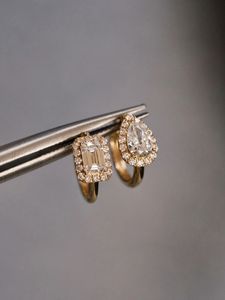 Pendientes de Oro de 18k Xinfly con Diamantes de Laboratorio de 0.5ct+0.5ct, Forma Irregular, Combinables, Regalo para Fiestas - Product Image 3