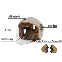 Vente directe d'usine, casque demi-face unisexe pour adultes, doublure en coton, lentille HD en PC, casque de moto, protection de la tête, casques chinois