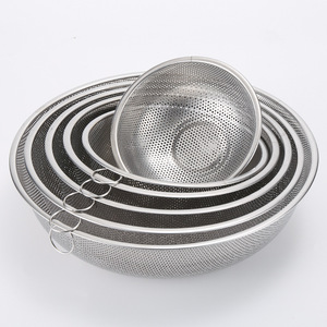 Stainless Steel Drain Basket Fine Mesh Set For Rice Vegetables Washing Colander Strainer Kitchen Use - Product Image 2
