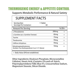 OEM Premium Appetite Control Thermogenic Tablets with L-Phenylalanine Boost Energy Support Natural Satiety Cravings Management - Product Image 2