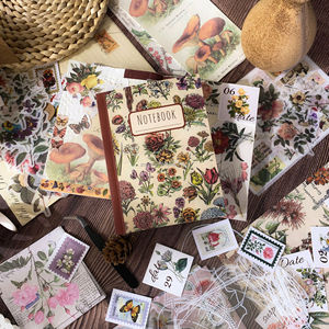 Kit de suministros de álbum de recortes de estética Vintage, Kit de flores DIY, diario de basura, pinzas, cuadrícula A6, cuaderno, papelería para adolescentes y niñas - Product Image 3