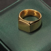 Bague Chevalier Carrée Plate en Acier Inoxydable de 14 mm, Largeur Élevée, pour Homme, Bague de Doigt Bandoulière Carrée, Bijou de Fête Masculin