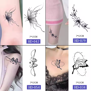 All'ingrosso o personalizzato Semi permanente tatuaggio fiore di farfalla per le donne che durano per 2 settimane collo di erbe tatuaggio - Product Image 2