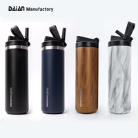 Bouteille d'Eau Sportive Hydro Isotherme Sous Vide en Acier Inoxydable, Brevet de Conception, Colorée, 12oz/24oz/32oz, à Sublimation, avec Large Goulot