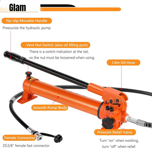 Oem להתאמה אישית לחץ גבוה 10000 psi פלדה חומר הידראולי צילינדר ידני הידראולי משאבת יד (CP-700) עבור עיבוד נוזלי - Product Image 3