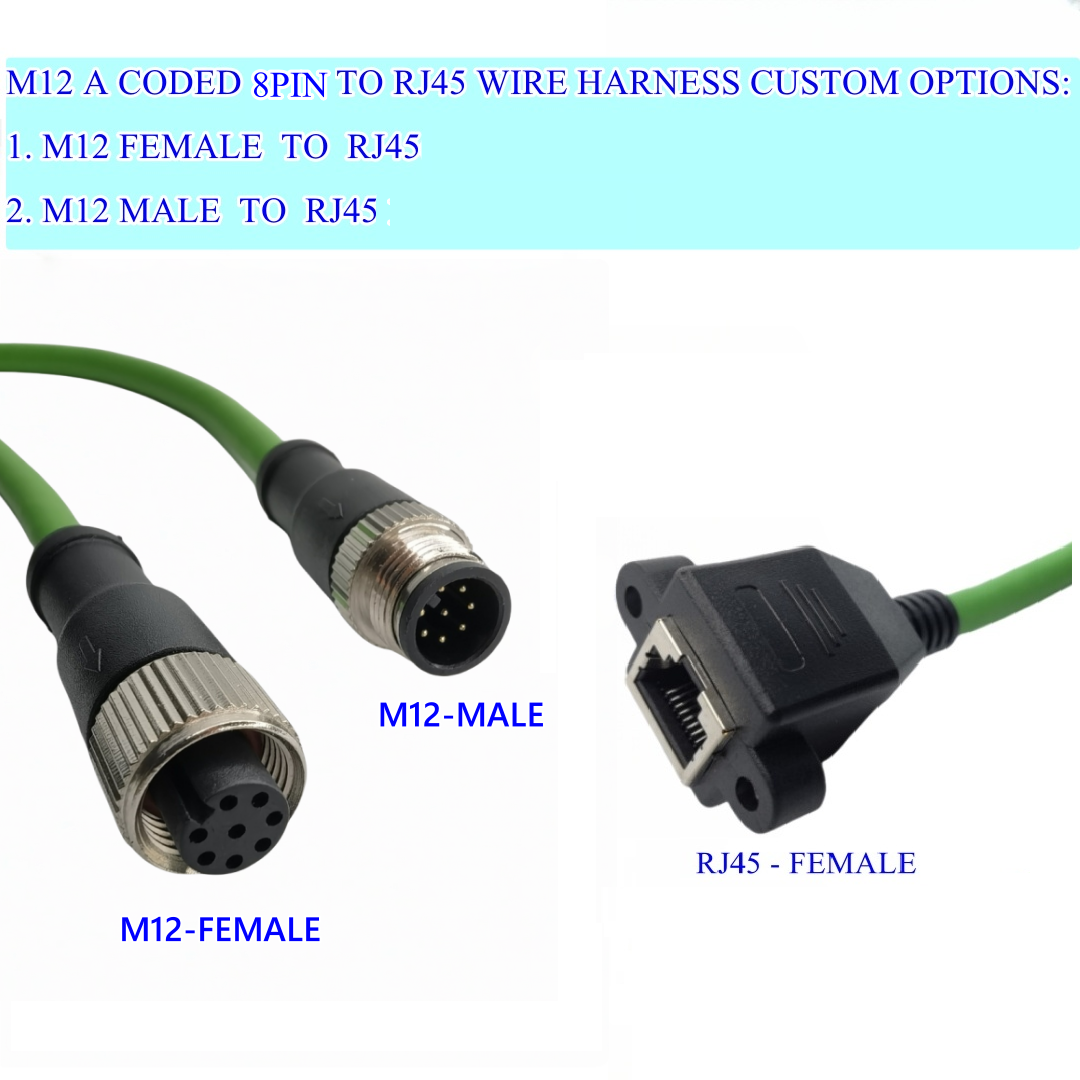 M12 Code A Male to RJ45 Female (8pin)