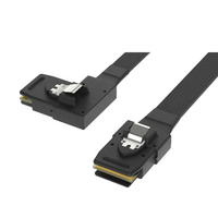 PCIe 4.0 SlimSAS 8i SFF-8654 to MINI SAS 36P SFF8087 24 Gb/s 50CM 80CM kabel Server Hard Disk untuk aplikasi elektronik