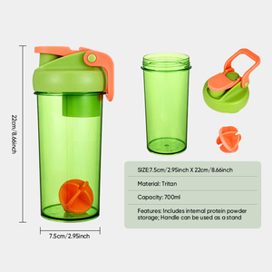 ขวดน้ำพลาสติกเด็กปากกว้าง ปราศจากสาร BPA ขนาด 700 มล. สำหรับโรงเรียน ขวดน้ำพลาสติกกันรั่วพร้อมหูหิ้ว - Product Image 2