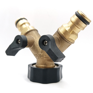 Raccordo a 2 vie per tubo da giardino, tipo ciuccio, in ottone resistente, con connessione filettata standard UE per irrigazione e uso esterno - Product Image 2