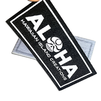 Cou damassé noir blanc personnalisé étiquette tissée logo vêtements col coudre sur étiquette pour vêtements