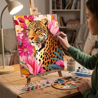 Kit de peinture par numéros Tigre Animal DIY Peinture à l'huile pour adultes débutants [40x50cm] Toile Décoration murale pour la maison Cadeau