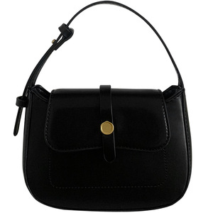 Bolso de mano Retro de estilo coreano para mujer, bolso de hombro con hebilla magnética negra, bolso cruzado con bolsillo con cremallera, verano 2023 - Product Image 5