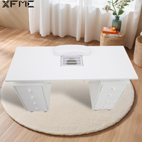 Noir Rose Blanc Nail Art Tech Spa Station Esthétique 8 Tiroirs 8 Roues Roulant Manucure Nail Table de Bureau avec Collecteur de Poussière