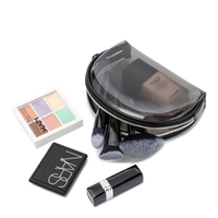 Sac de maquillage transparent personnalisé avec logo, petit sac de maquillage transparent foncé, sac de maquillage de voyage en PVC TPU, ensemble de sacs de maquillage transparents, organiseur de cosmétiques, étui