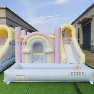 Nouvelle conception de terrain de jeux gonflable pour fêtes en plein air, château gonflable <span class=keywords><strong>rose</strong></span> avec toboggan et <span class=keywords><strong>piscine</strong></span> à balles - Product Image 6