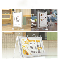 Support de présentation en acrylique transparent pour menu, publicité ou carte de table, à feuilles mobiles, pour bureau