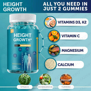 Gummies pour la croissance en hauteur – Complément pour grandir – Épinards, Ashwagandha, Curcuma, Calcium, Vitamines – Force osseuse, Santé des articulations - Product Image 3