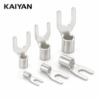 Connecteur de câble électrique personnalisé en cuivre UT, type fourche, plaqué étain, pour câblage de circuits imprimés
