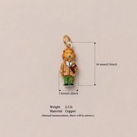 Pendentif en acier inoxydable DZ064, petit animal de dessin animé, cochon, chef, lion, professeur, ours