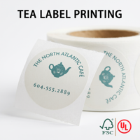 Étiquettes en rouleau pour boîtes à thé, autocollants en vinyle imperméable de qualité alimentaire pour boîtes à thé en vrac, autocollants logo pour emballage