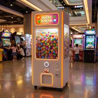 Distributeur de jouets en capsule ZDYS, machine à gacha, distributeur de balles à prix surprise, cadre néon, paiement par pièces et cartes, usage commercial intérieur, garantie 1 an