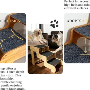 Escalier d'escalade pour chien en bois massif, escalier à plusieurs niveaux pour animaux de compagnie, escalier d'appoint pour petits chiens, échelle d'escalade pour animaux de compagnie, chien - Product Image 3