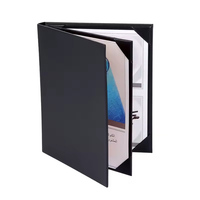 Porte-menus en cuir PU personnalisé, format A4, porte-menus d'hôtel, couverture de menu 6 pages pour restaurant
