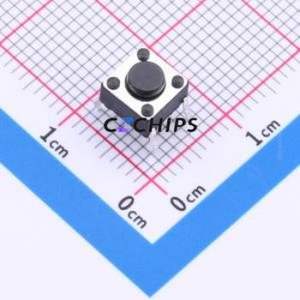 HX TS6645CJ 250gf 009 Tactile Switch Through hole-4P,6x6mm Switch Single Pole Single Throw Round Button 2.5N Through Hole - Product Image 1