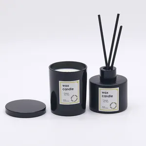 Duft kerze Reed Diffusor Sets Rattan Sticks Baumwolle Wick Soja Wachs Private Label Oem Aroma therapie Duft kerze