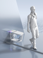 Toilette intelligente de luxe à usage complet, glaçure noire, forme carrée, toilette intelligente automatique intelligente avec nettoyage par buse UV