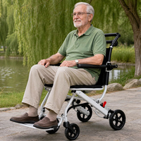 Fauteuil roulant manuel Fuenkang blanc, fiable, respirant, autopropulsé, pliable, léger, robuste, en acier au carbone, certifié CE