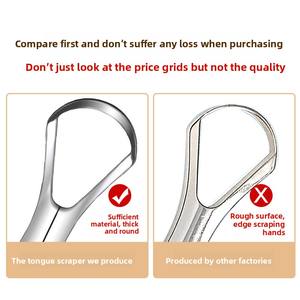 Wholesale Adult Tongue Scraper Remover Halitosis Coating Oral Care Scraping Brush Stainless Steel Cleaner <b>Tools</b> - Product Image 4