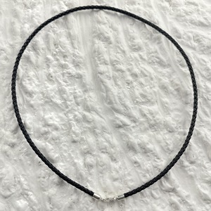 Collana in Argento S925 con Corda in Pelle per Uomo e Donna, Catena Personalizzata per Clavicola con Corda in Pelle Nera - Product Image 1