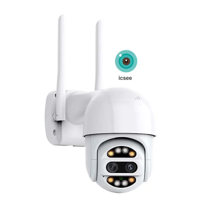 كاميرا مراقبة ذكية لاسلكية من Icsee CCTV PTZ بدقة 2 ميغا بيكسل وعرض ليلي بدقة 1080 بكسل وعرض على شكل الإنسان مزودة بخاصية wifi للمناطق الخارجية