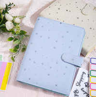 Sampul Buku Catatan Kulit PU Kustom Multifungsi A6 Planner 6 Cincin Emas Binder Anggaran Penghemat Uang Binder Dompet Binder