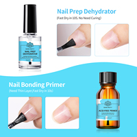 BORN PRETTY 15ml Kit de Base et Déshydratant pour Ongles, Logo Personnalisé, Sans Acide, Sans Remontée, Sans Protéines, Votre Logo pour Vernis Gel