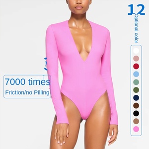 Workout Activewear Shaper Korset String Lange Mouw Groothandel Shapewear Vrouw Bodysuits Voor Vrouw Buikcontrole String Bodysuit - Product Image 1