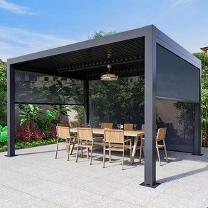 Pabellón Moderno para Exteriores con Techo Retráctil para <span class=keywords><strong>Jardín</strong></span>, Patio o Terraza, Gazebo con Estructura <span class=keywords><strong>de</strong></span> Aluminio y Techo Rígido - Product Image 6