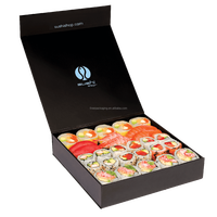 Boîtes en carton rigide avec logo personnalisé Boîte à sushi magnétique pliable pour biscuits et pain pour emballage de sushi