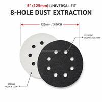 Feuilles abrasives en carbure de silicium de qualité supérieure, 125 mm (5 po), 8 trous, noires, pour le polissage industriel de la pierre