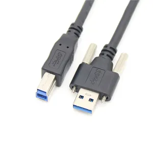 FARSINCE USB 3.0 A male with screw rod to B male Panel mount cable usb cable type a to type b