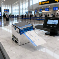 Imprimante kiosque intégrée HSPOS 80D 80mm, vitesse 200mm/s, découpe complète, USB RS232 LAN, largeur de papier 25-83mm, détection de marque noire pour l'impression de cartes d'embarquement aérien