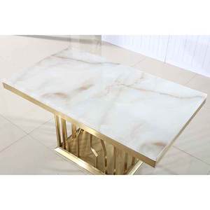 Table à manger élégante en or Mobilier de salon contemporain pour hôtels et villas Vente en gros - Product Image 3