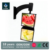 Panneau publicitaire LED sur pied Shuntai, cadre lumineux pour affiches et menus en acrylique, 4 faces, étanche, boîte à lumière rotative automatique