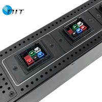 Rak Outlet Server 12-Port, disesuaikan daya tinggi 3-fase 100A 125A P34 PA14 PDU 24-Way 40A Breaker 380V