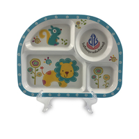 8.5 pouces bonne qualité impression personnalisée divisée bébé assiettes en mélamine dîner pour enfants