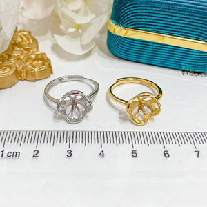 Anillo de Plata S925 para DIY, Soporte Vacío para Corrector, Adorno con Cuentas de 10-12 mm, Anillos de Perlas 10135 - Product Image 4